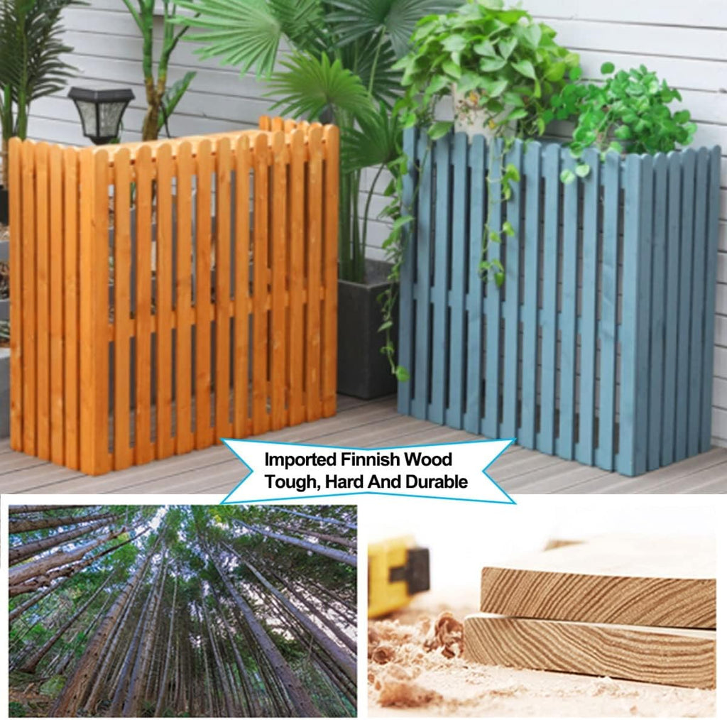  Housse De Protection Pour Climatiseur Extérieur En Bois, Cadre Extérieur, Support De Présentation Pour Plantes, écran De Confidentialité Décoratif, Santé Environnementale, étanche à L'eau Et