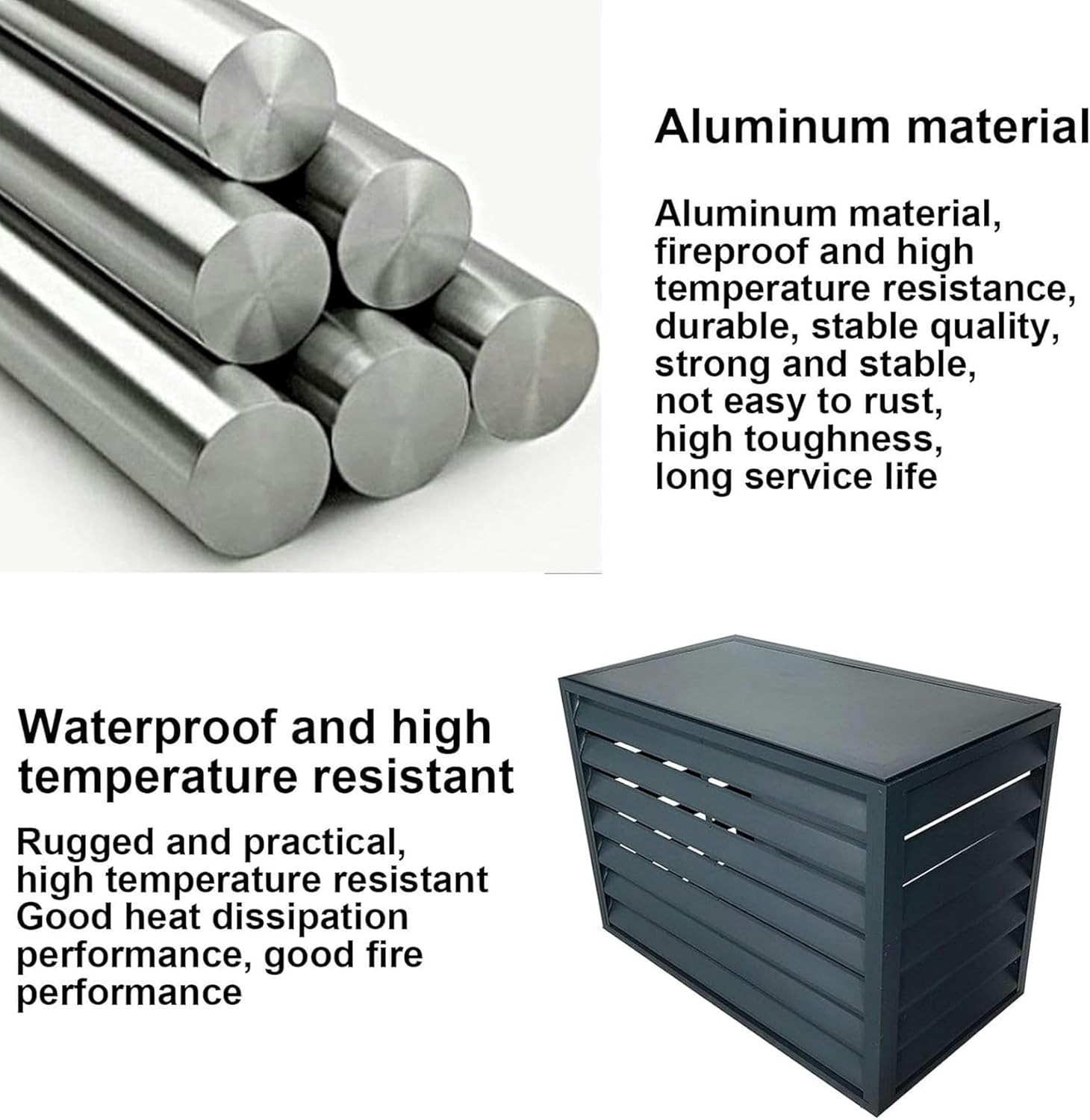  Housse De Climatiseur En Aluminium De Qualité Supérieure Et Protection De Pompe à Chaleur, Mini Bouclier Pour Unité De Climatisation Extérieure, Clôture élégante Pour Dissimuler Les Unités Extérieures