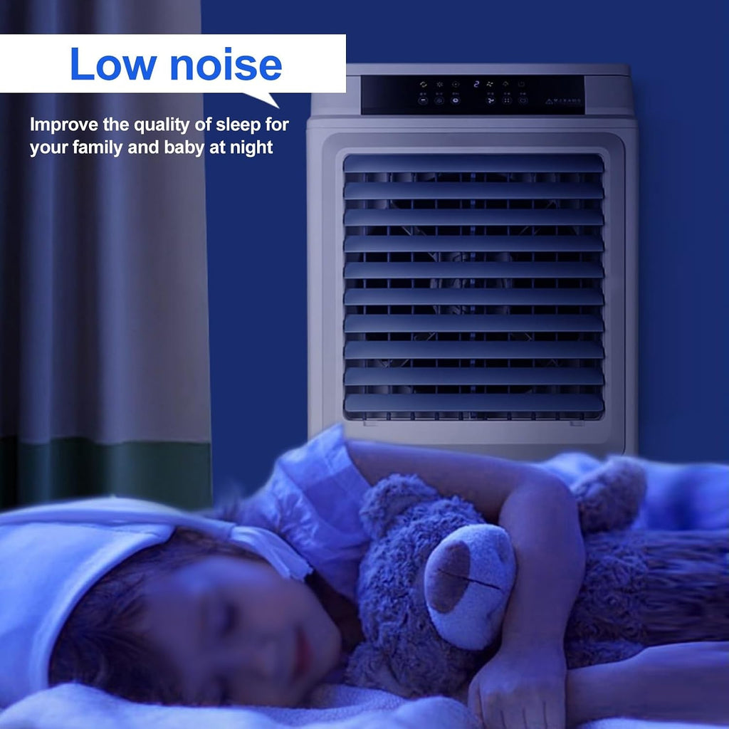GENERIC Refroidisseur évaporatif Avec Réservoir 50L Et Télécommande, Climatisation Portable Pour Les Grandes Pièces, 3 Vitesses, Fonctionnement Silencieux Et Minuterie 12h, Idéal Pour L'atelier Et La Maison