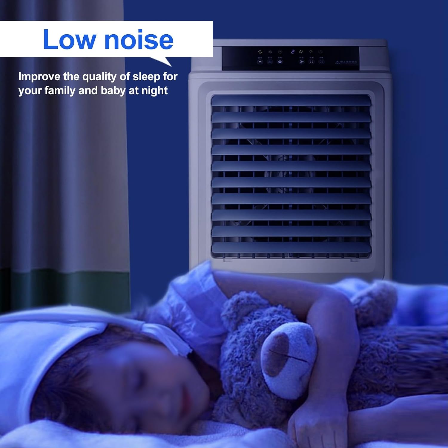 GENERIC Refroidisseur évaporatif Avec Réservoir 50L Et Télécommande, Climatisation Portable Pour Les Grandes Pièces, 3 Vitesses, Fonctionnement Silencieux Et Minuterie 12h, Idéal Pour L'atelier Et La Maison