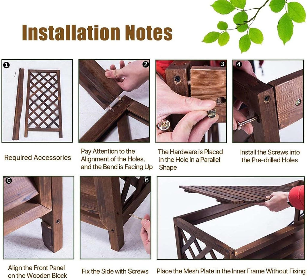  Housse De Climatiseur Pour Pompes à Chaleur, écran De Clôture De Confidentialité Caché Pour Climatiseur Extérieur, Grilles De Protection En Bois, Balcon En Bois Massif Flo