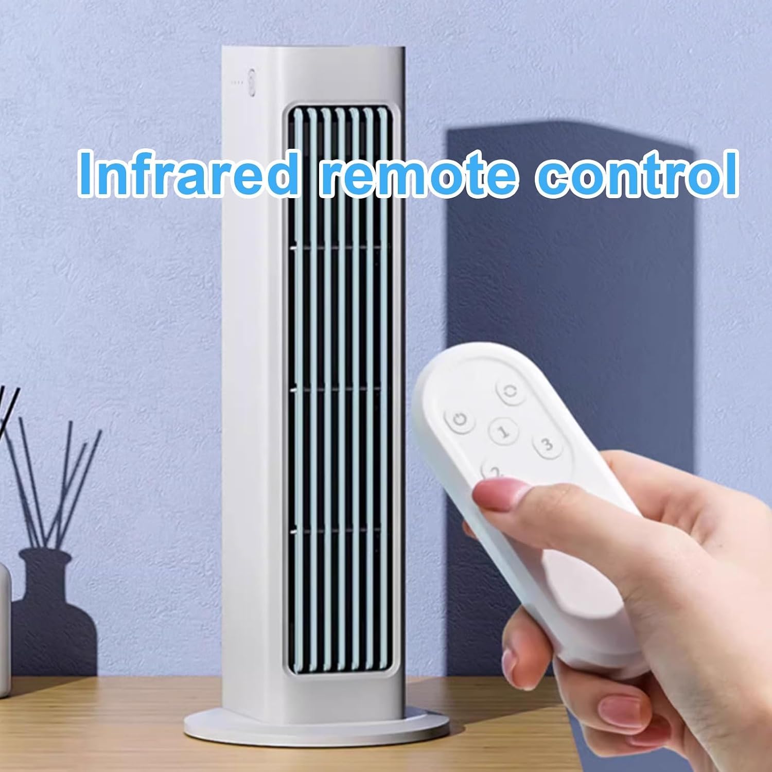  Refroidisseur D'air Portable, Ventilateur Sans Lame De 3 Vitesses Avec Télécommande, Refroidissement Personnel Silencieux Pour Le Bureau De Chambre à Coucher, Conception Murale Sans Fenêtre Requise