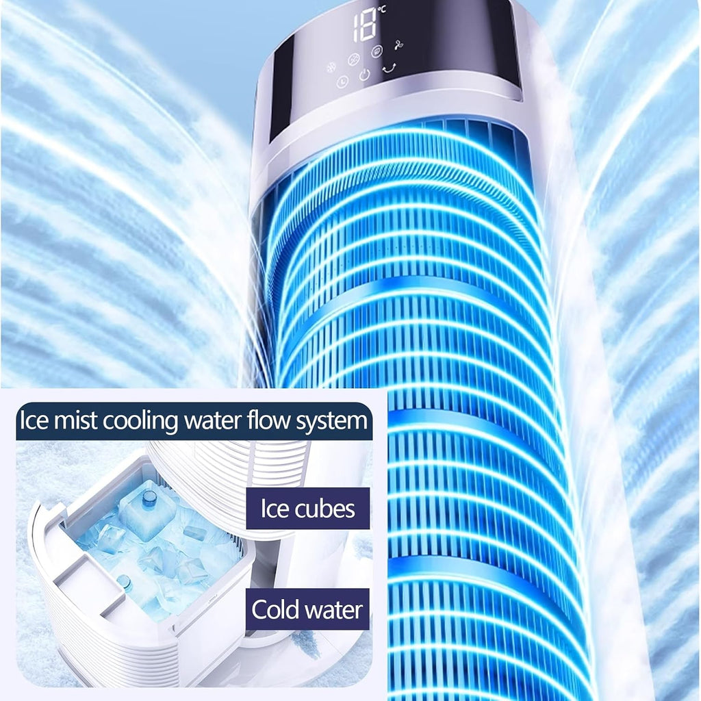 GENERIC Refroidisseur D'air Portable Efficace Sur L'énergie, Fonctionnement Silencieux à 3 Vitesses, Ventilateur De Bureau 5000 BTU Avec Humidificateur De Brime De Glace, Télécommande Pour Le Patio De Bureau
