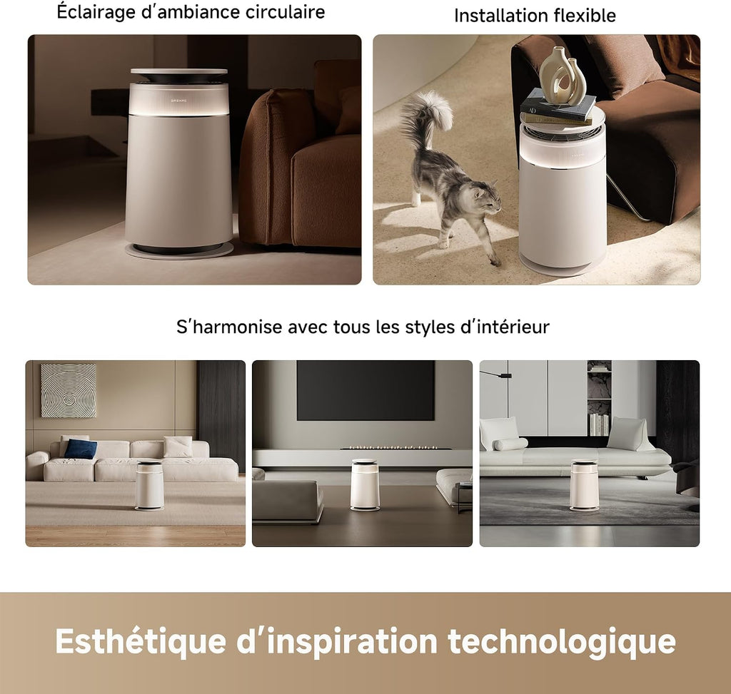  DREAME FP10 Purificateur, Autonettoyage Actif, LoopBoost, Nettoyage 360°, Double Action CataFresh, Filtration 6 Couches, Spécial Animaux, Design Technologique
