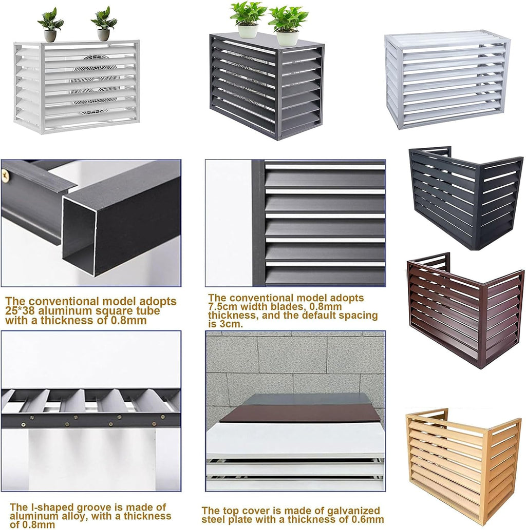 GENERIC Housse De Climatiseur Extérieur – Protection De Pompe à Chaleur En Aluminium Résistant Aux Intempéries Pour 1,5P/2 ~ 3P/5PAC Couvercle Supérieur Pour Protéger Contre Les Débris Et Le Feuillage