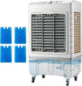 GENERIC Réservoir De Refroidisseur D'évaporation Robuste 50L, 3 Vitesses, Oscillation à 120 °, Ventilateur De Climatiseur Portable Avec Roues, Grande Couverture Pour Garage De Patio Extérieur, Solution De Ref