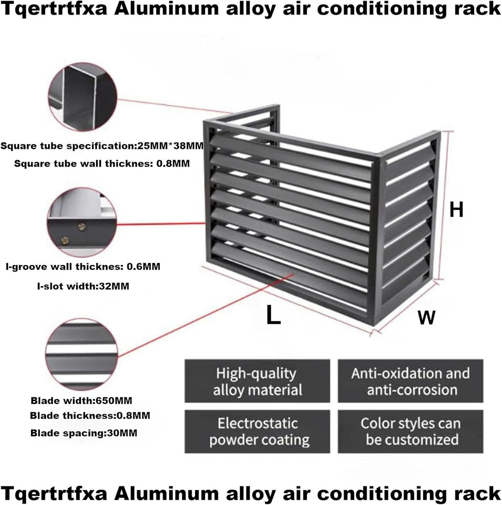 GENERIC Housse En Aluminium Pour Climatiseur Extérieur – Protection Contre Les Intempéries – Protection Contre Les Intempéries – Clôture AC Pour Unités Extérieures – Idéale Pour Une Utilisation Toute L'année