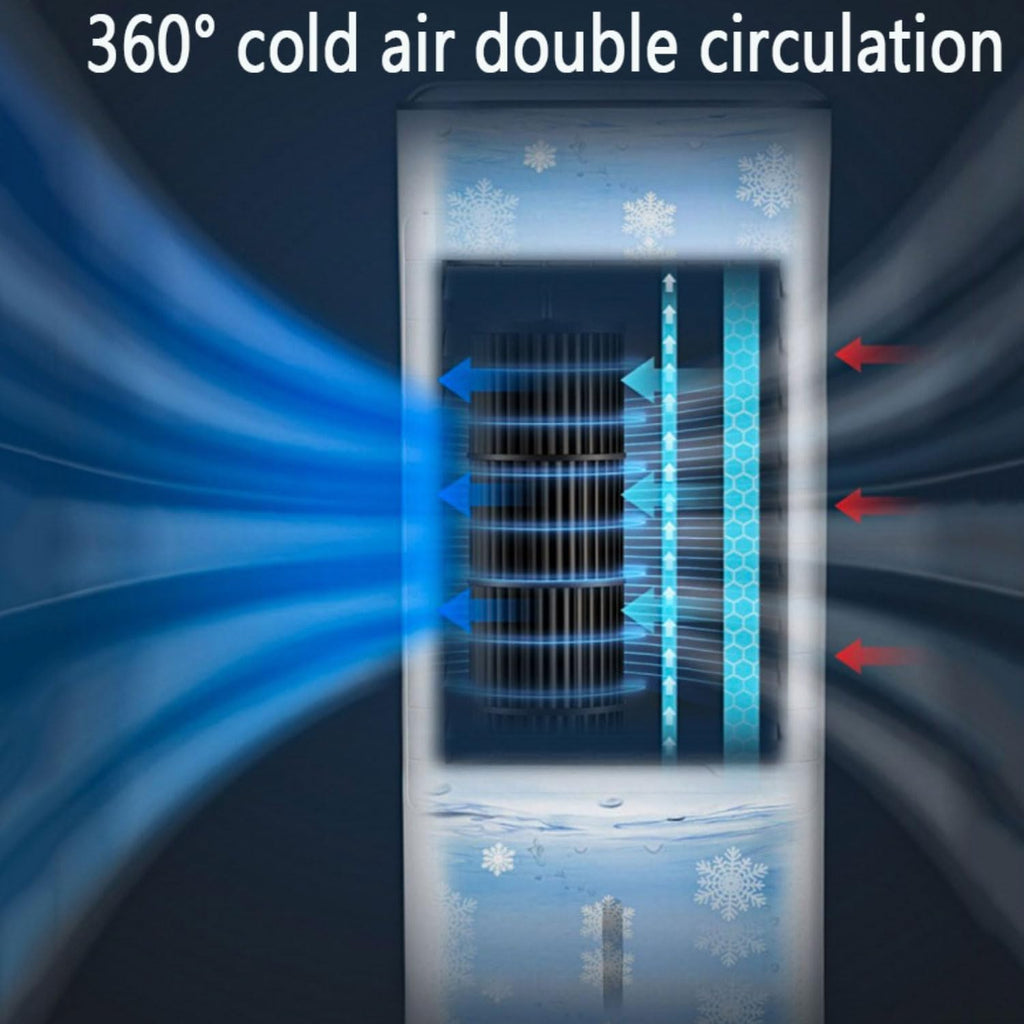  Climatiseur Portable 4 En 1, Chauffage, Refroidisseur D'air évaporatif Avec Humidificateur, Minuterie 12H, 3 Vitesses, Oscillation De 120 ° Pour La Maison Et Le Bureau, Aucun Tuyau Nécessaire