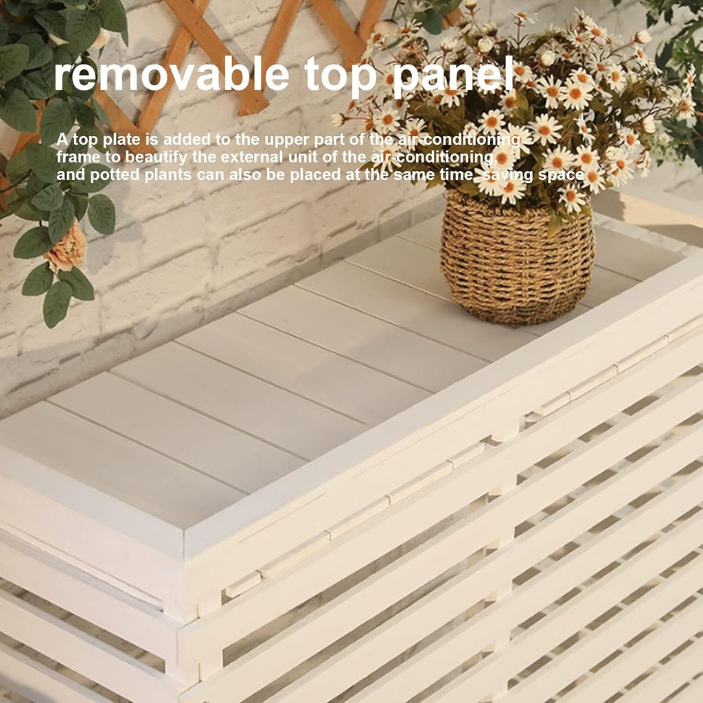 Housse En Bois Pour Climatiseur – Protection Extérieure Pour Climatiseurs Et Pompes à Chaleur – Clôture élégante Pour Dissimuler Le Climatiseur, Idéale Pour Une Utilisation En Extérieur