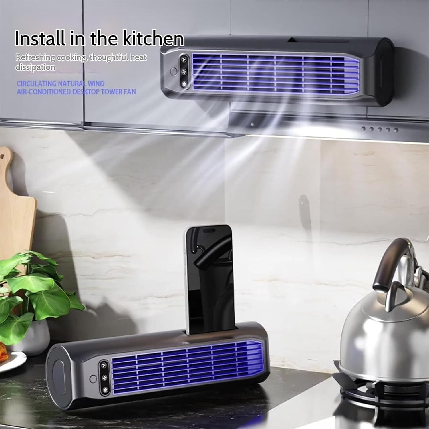 GENERIC Refroidisseur D'air Brizaac, Climatiseur Brizac,climatiseur Mural Avec Batterie 3000mah,ventilateur De Refroidissement Silencieux Sans Lame à 3 Vitesses Pour La Chambre,bureau Et La Maison (kaki)