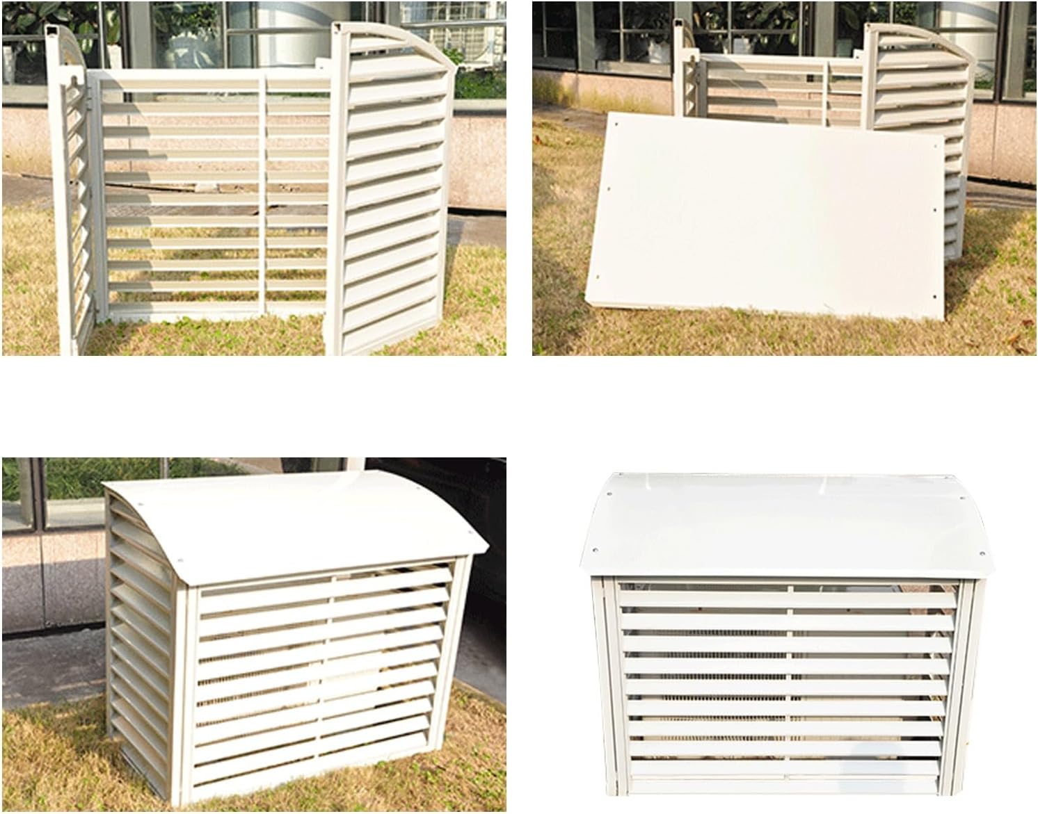  Housse De Protection Pour Climatiseur Mini-Split, Protection Extérieure En Aluminium, Compatible Avec Les Climatiseurs 1-3 P, Résistant Aux Intempéries Et Design élégant