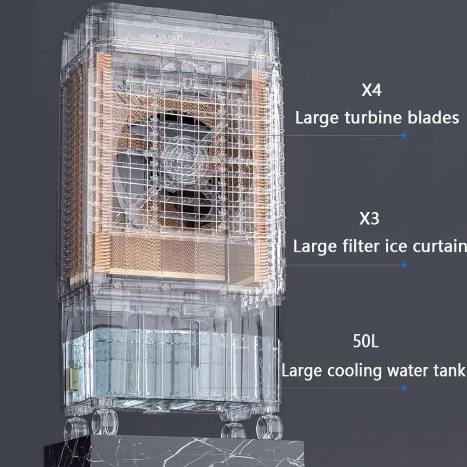GENERIC Refroidisseur D'air évaporatif Portable, Ventilateur D'humidificateur à 3 Vitesses Avec Minuterie, Grande Tour De Refroidissement De Réservoir Pour Le Bureau Du Salon, Refroidisseur De Marais Oscillan