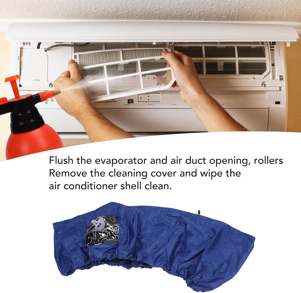  Fockety Kit De Nettoyage Pour Climatiseur Mini Split, Housse De Nettoyage Pour Le Lavage De La Poussière De L'unité De Climatisation Murale étanche Avec Tuyau D'eau Et Sortie De Drainage