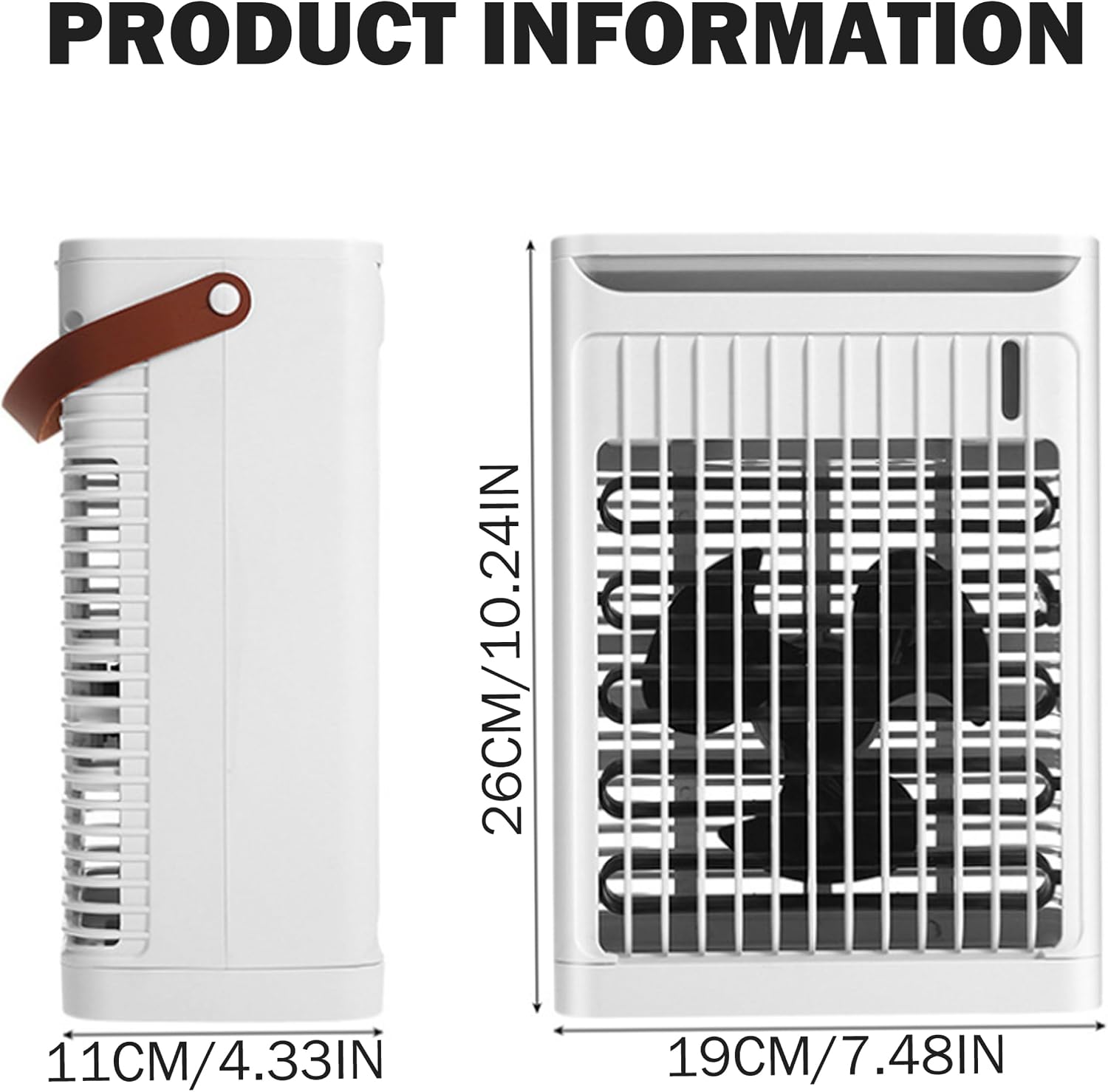 Climatiseur Portable, Mini Ventilateur De Climatiseur Avec 5 Vitesses, Réservoir De 680 Ml, Ventilateur Alimenté Par USB Pour La Maison, Le Bureau, Le Dortoir, Le Camping, Blanc