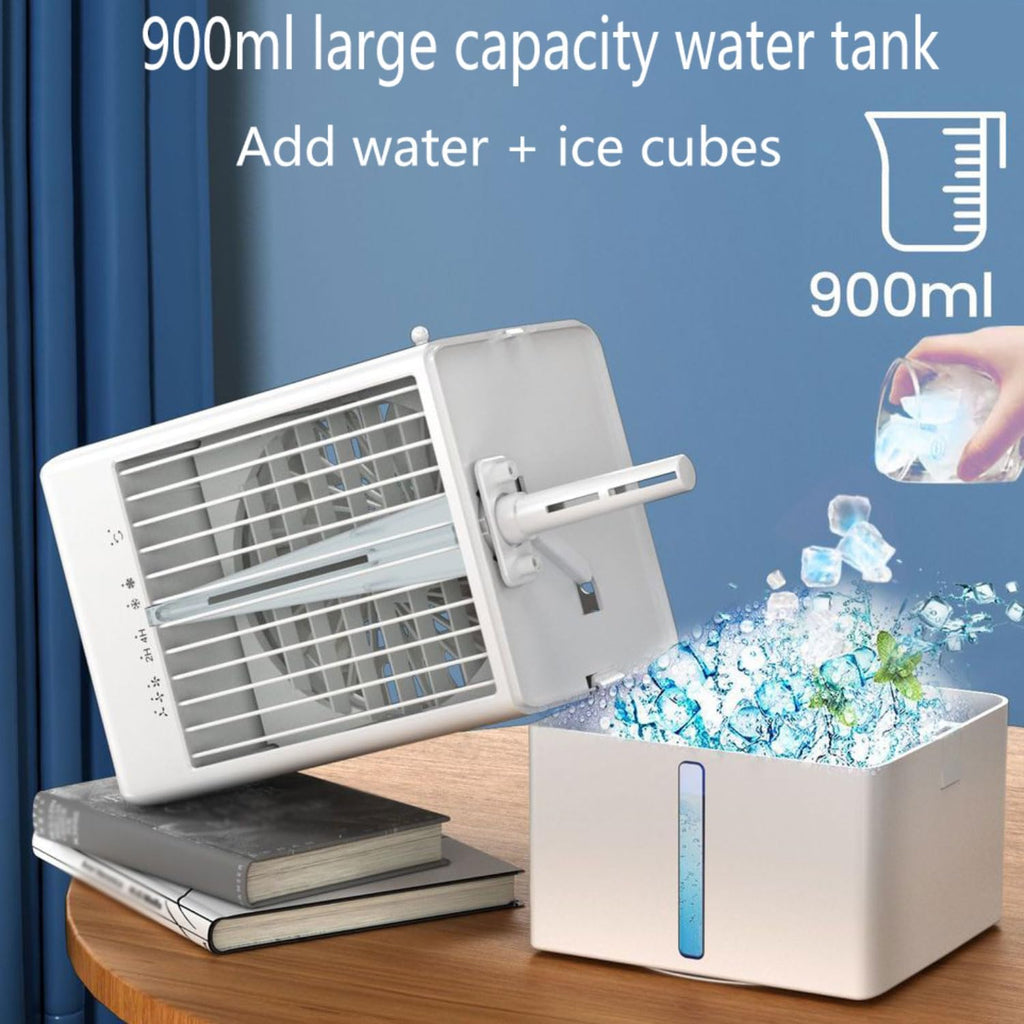 GENERIC Climatiseur Portable Personnel 3in1 Avec Réservoir De 900ml, 70 ° Pivotant, Murmure Et Minuterie, Refroidisseur D'air Compact Pour Le Bureau Home Travel