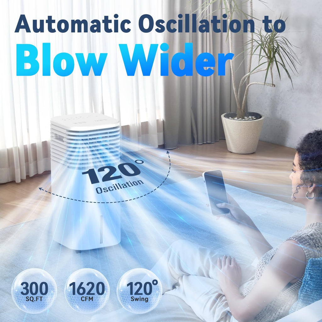  Climatiseurs Portables Sans Fenêtre Avec 4 Modes Et 3 Vitesses, Minuterie De 15 H Pour Arrêt Automatique Intelligent, Réservoir De 7,6 Litres Pour 20 H De Refroid