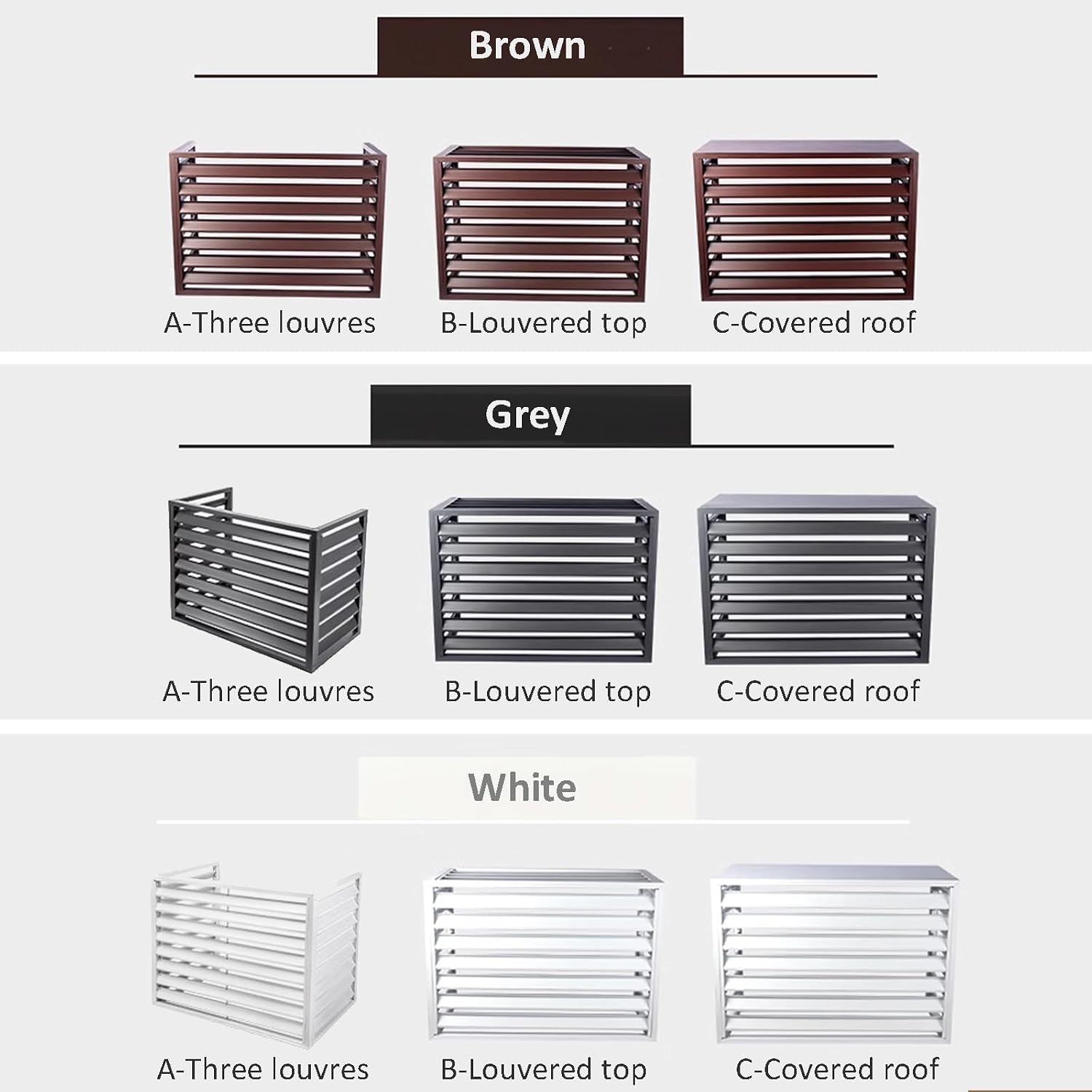GENERIC Housse De Protection Pour Climatiseur Extérieur En Aluminium Et étagère à Fleurs Autonome Avec Persiennes 110 X 60 X 80 C Protection Et Design élégant