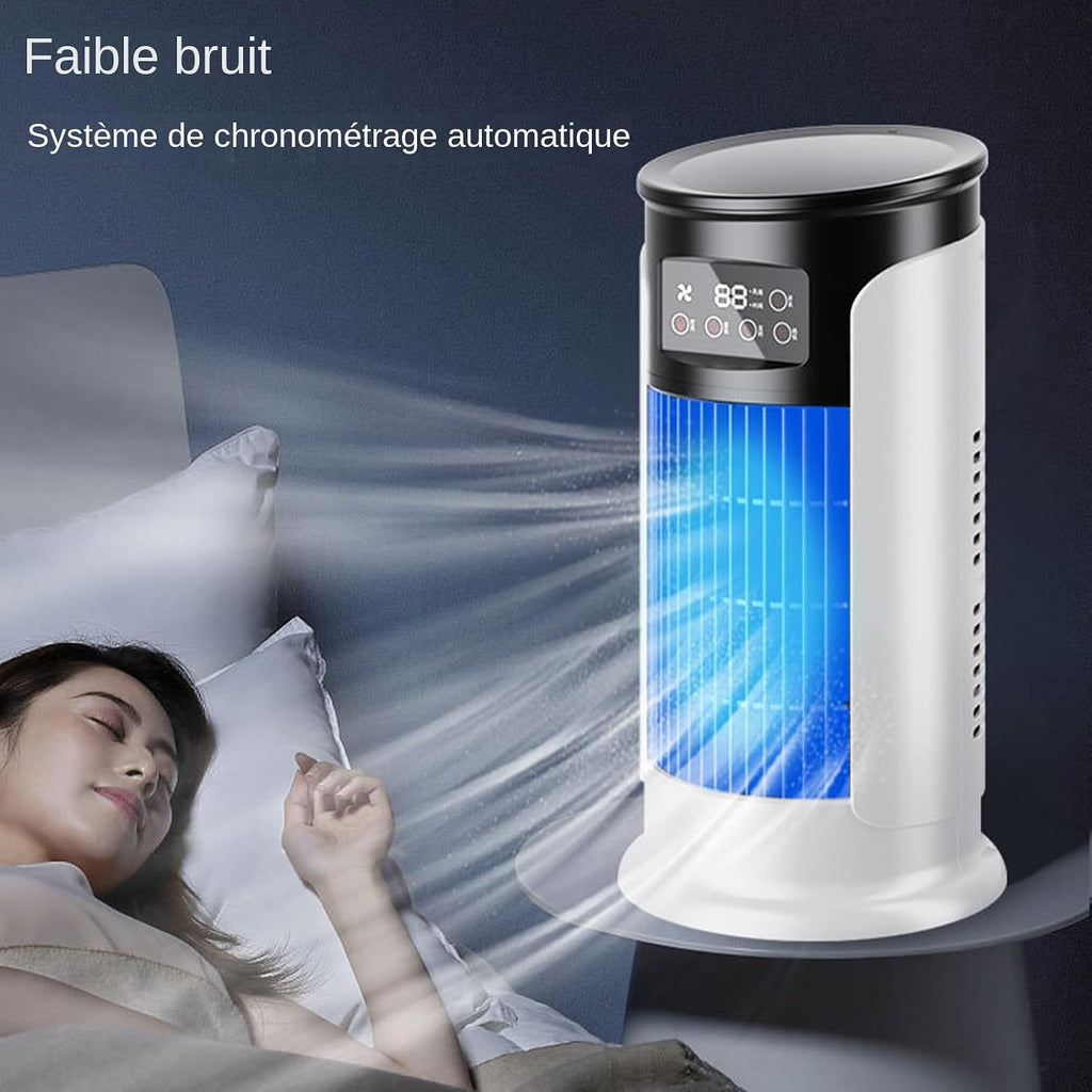  Ventilateur Climatiseur | Ventilateur Personnel Portable Rafraîchisseur D'Air - Minuterie Silencieuse Refroidisseur D'Air Réservoir 300 Ml Compact Pour Chambre Voiture Et Extérieur