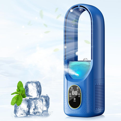 Climatiseur Mobile Silencieux 4 Vitesses,climatiseur Mobile Sans évacuation,minuterie1–6 H,7 LED,fonction Brumisation,réservoir D’eau Avec Bac à Glaçons,Rafraichisseur D'air[Classe énergétique A+]