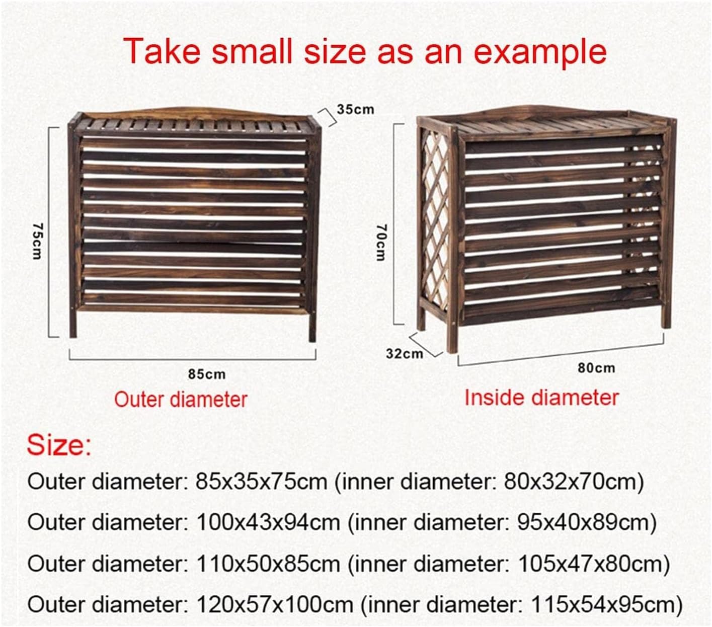 Housse En Bois Massif Pour Climatiseur – Volet De Protection Pour Pompe à Chaleur – Grille De Climatisation élégante Pour L'extérieur