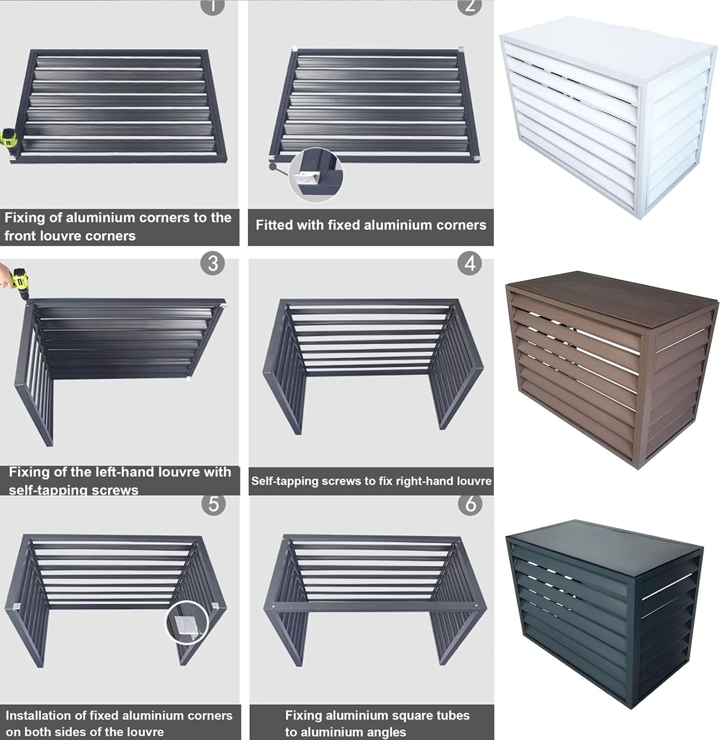 GENERIC Housse De Protection En Aluminium Pour Climatiseur Et Pompe à Chaleur – Protection Contre Le Vol Pour L'extérieur – Réduction Du Bruit Pour Unités Extérieures – Protection Contre Les Intempéries