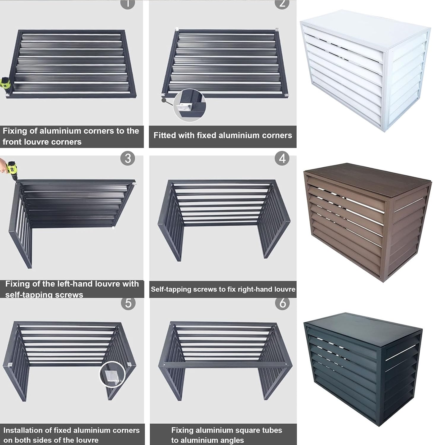 GENERIC Housse De Protection En Aluminium Pour Climatiseur – Protection Pour Unité Extérieure – Housse De Condensateur Résistante Aux Intempéries Pour Dissimuler Le Matériau Des Unités AC Pour Une Utilisation