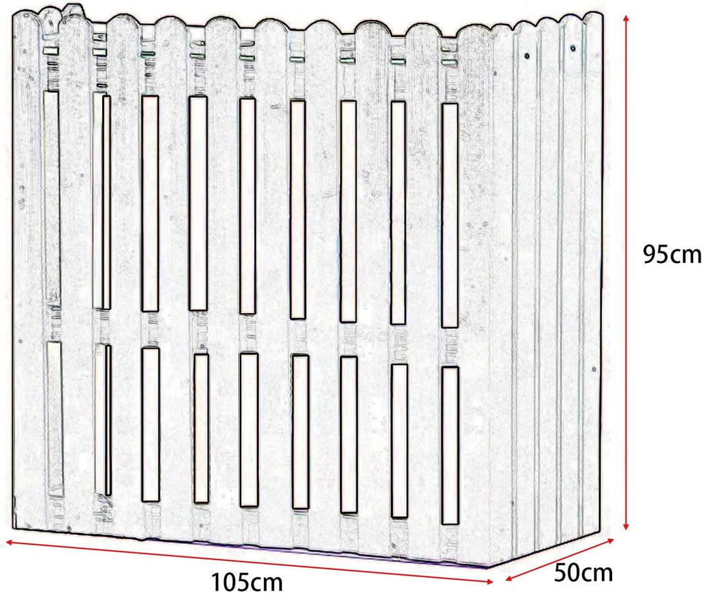  Housse De Climatiseur Extérieur En Bois Pour Pompe à Chaleur - Bouclier Décoratif D'intimité Pour Unités Extérieures - Support De Plante - Blanc - Dimensions : 105 X 50 X 95 Cm - Protection Contre Les
