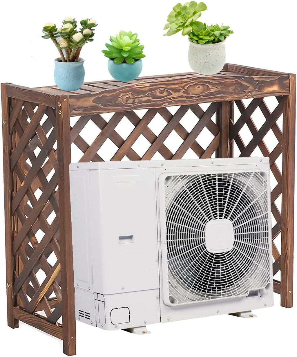 Grille De Protection Antivol En Bois Pour Climatiseur, Pour Poubelles Extérieures Ou Climatiseurs (L84 X L35 X H74 Cm)