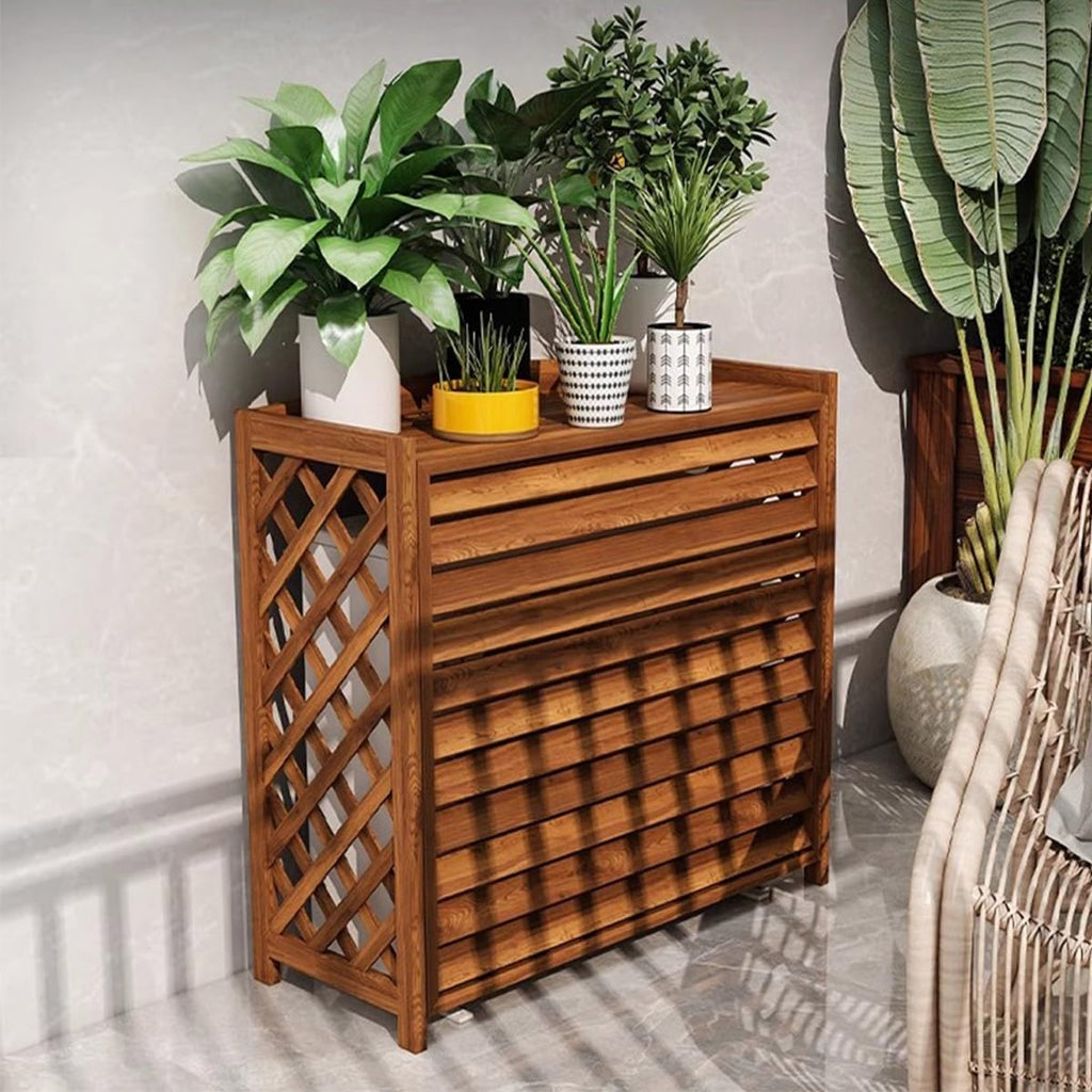 GENERIC Housse De Protection Pour Climatiseur Extérieur En Bois Massif Anti-corrosion Et Résistant Aux Intempéries Pour Climatisation Et Stockage Des Plantes