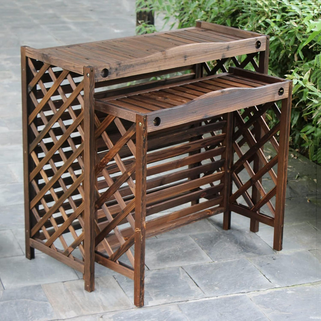 GENERIC Housse Pour Climatiseur Extérieur Et Pompe à Chaleur – Enclos En Bois Massif, Séparateur D'espace Décoratif Et Support De Cachette Pour Poubelles, Grilles Pour Unités De Climatisation Et Supports De