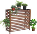  Couvercle De Climatiseur D'unité Extérieure, Couvercle De Climatiseur En Bois Massif Cadre D'obturation Poubelle Coquille Unité Extérieure Cadre De Décoration De Jardin BALC