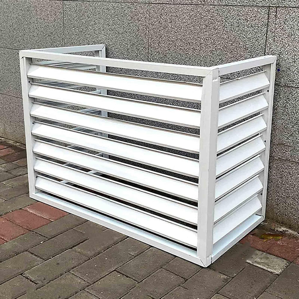 GENERIC Housse De Protection Extérieure Résistante Aux Intempéries Pour Climatiseur – Protection Décorative En Aluminium Pour Pompe à Chaleur – Barrière De Protection Contre Le Bruit Pour Climatiseurs