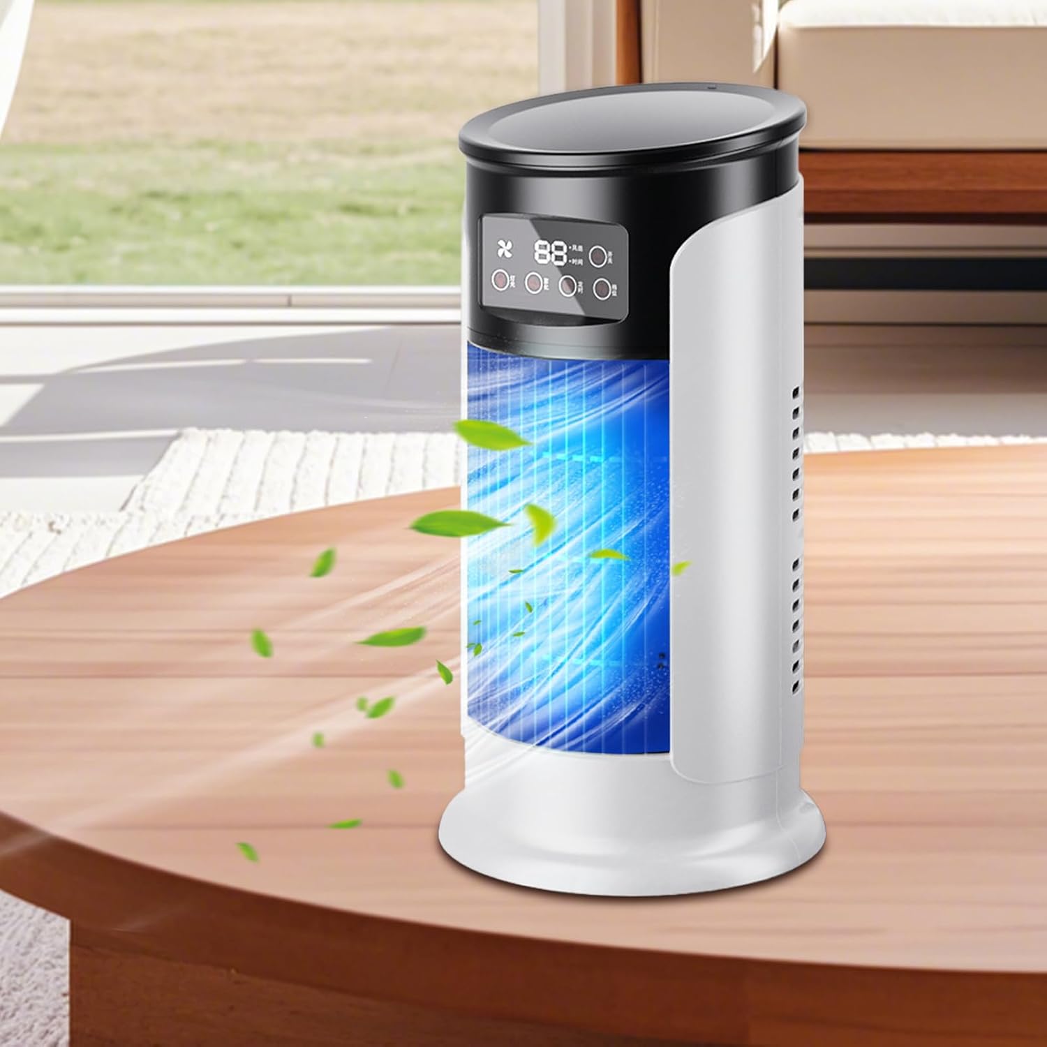  Ventilateur Climatiseur | Ventilateur Personnel Portable Rafraîchisseur D'Air - Minuterie Silencieuse Refroidisseur D'Air Réservoir 300 Ml Compact Pour Chambre Voiture Et Extérieur