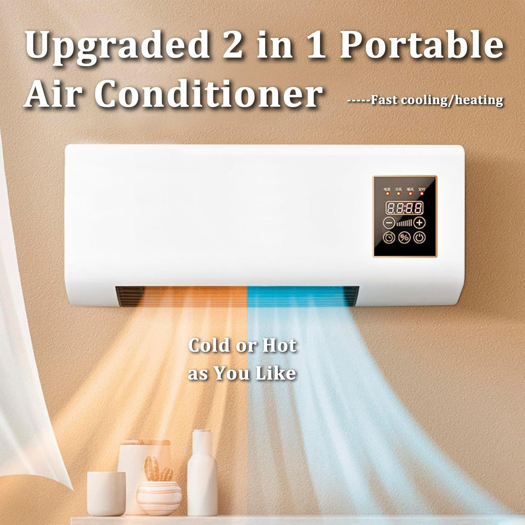  Mini Unité De Climatisation Murale, Climatiseur Portable Silencieux De 3500W Pour Le Bureau à Domicile, Chaleur Froide Rapide Avec Minuterie, Système De Refroidissement à économie D'énergie Facile D'i