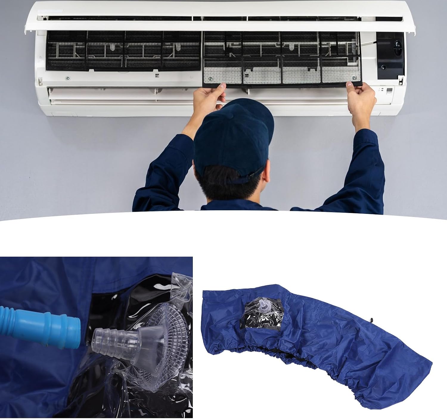  Pyhodi Kit De Nettoyage Pour Climatiseur Avec Sortie De Drainage, Couvercle étanche, Fonction De Nettoyage En Profondeur, Idéal Pour Le Nettoyage De La Climatisation