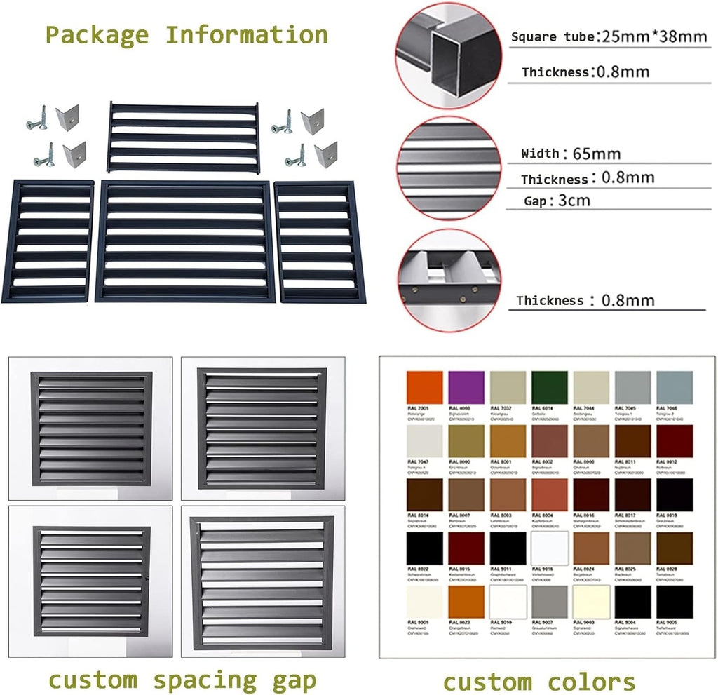  Housse De Protection Décorative Pour Climatiseur Extérieur, Clôture D'intimité En Aluminium Toutes Saisons, Pour Unités Centrales De Climatisation Et Poubelle, Solution De Couverture Extérieure