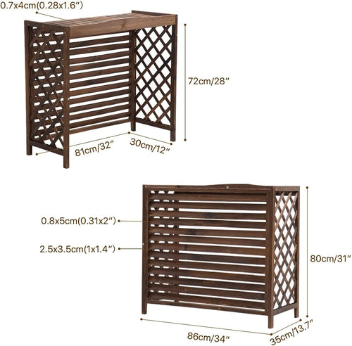  Couvercle En Bois Pour Climatiseur - Poubelle Multifonction - Pot De Fleurs - Séparateur D'espace - Accessoire De Climatisation - Décoration D'intérieur élégante - Design En Bois Durable