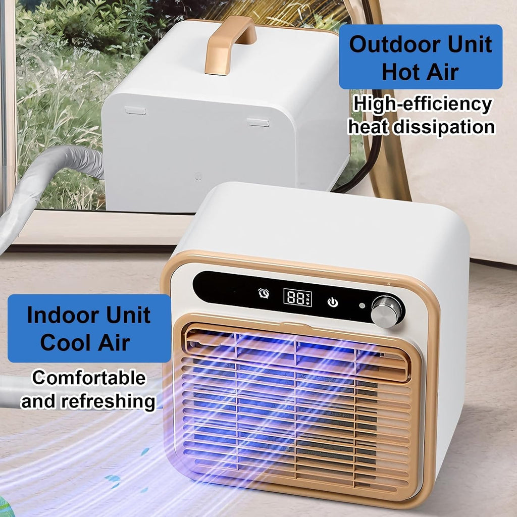  Climatiseur Portable Split Silencieux, 500000 BTU Unité De Camping Tranquille Avec WiFi Et Télécommande, 130m3/h Airflow, 12H Minuterie, Utilisation Multi-scènes Pour La Chambre à Coucher/Bureau/R