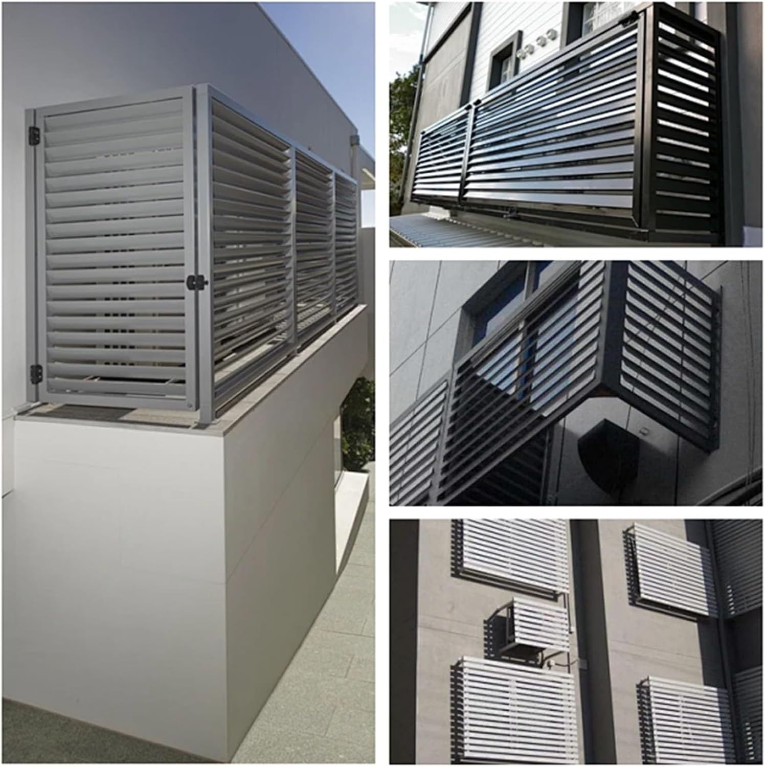 GENERIC Housse De Protection Marron En Alliage D'aluminium Pour Climatiseur Extérieur - Résistante Au Vol - Clôture à Condensateur - 100 X 50 X 70 Cm - Protection Contre Les Intempéries