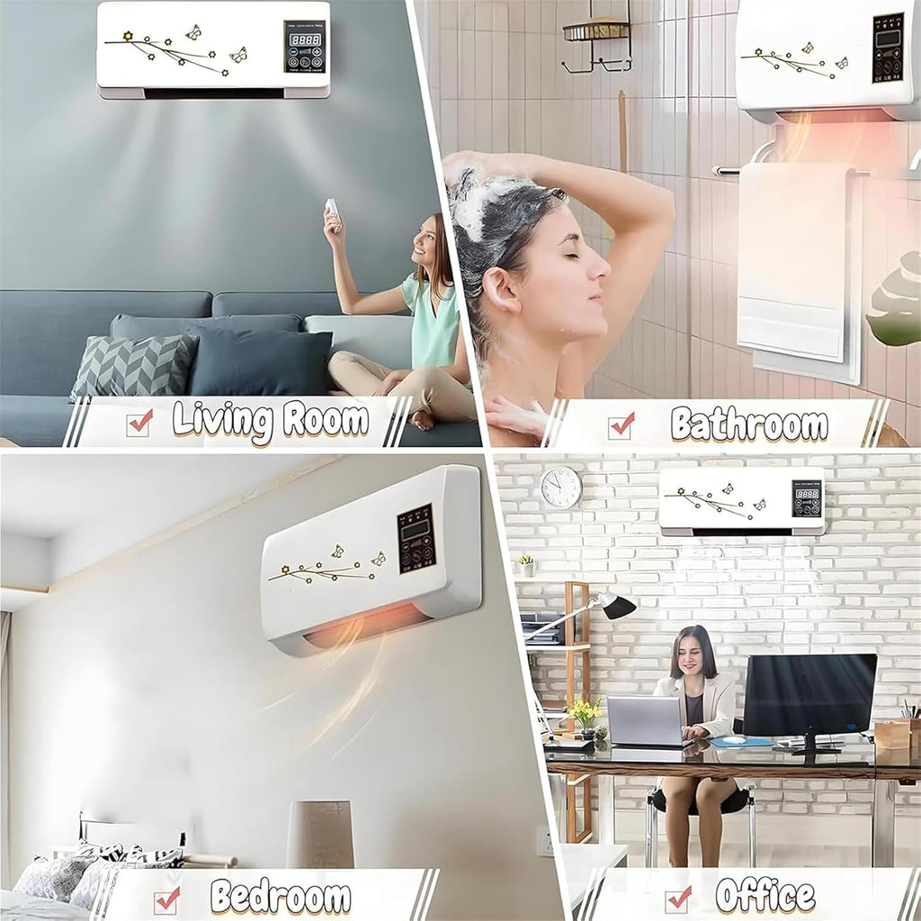  Ventilateur Portable Mural, Mini Split System Unité Avec Le Mode Ventilateur.Refroidissement Efficace Pour Le Bureau à Domicile.La Conception Compacte Économise De L'espace.Télécommande Incluse.Foncti