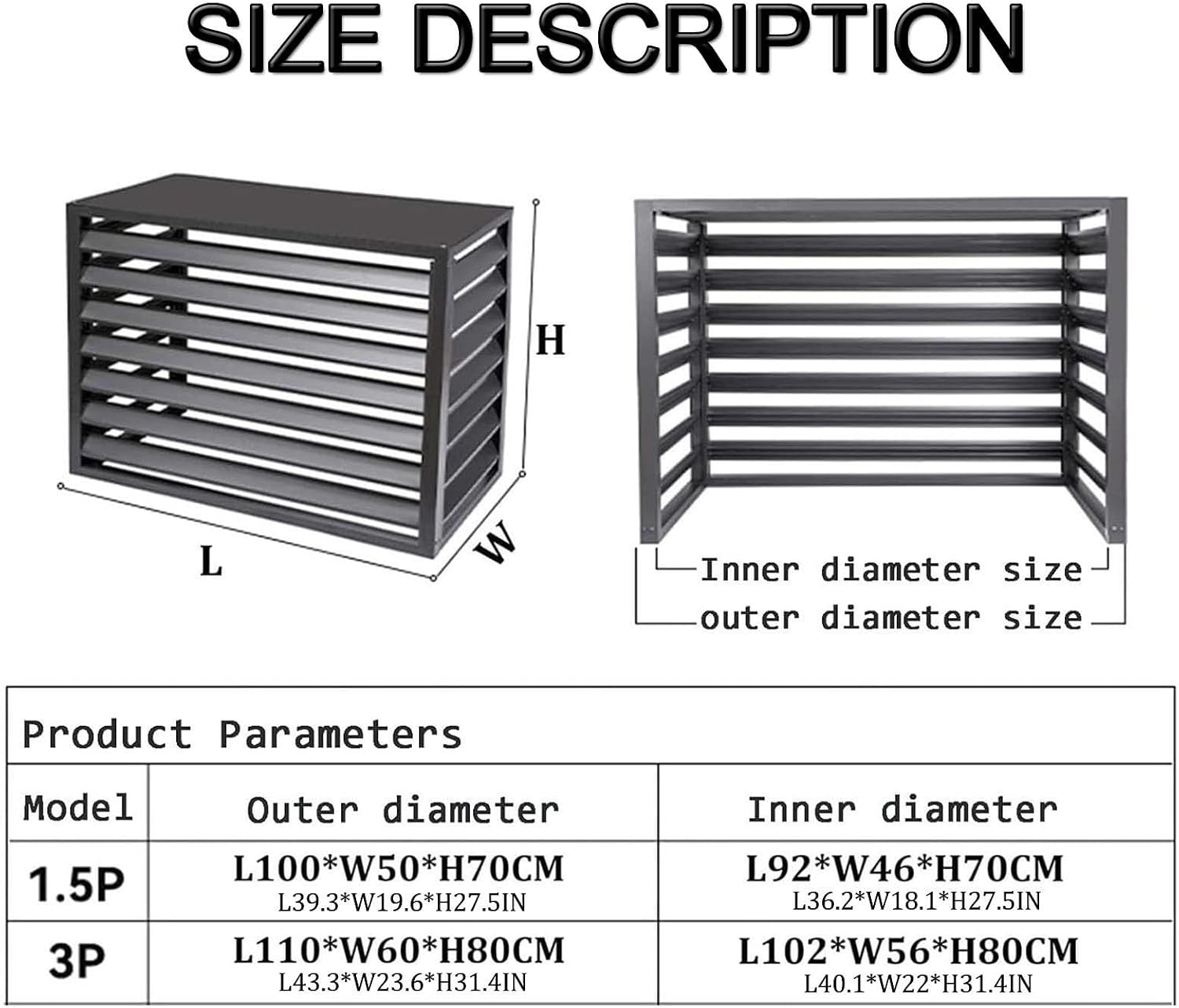 GENERIC Clôture En Aluminium Pour Climatiseur Avec Couvercle – Extérieur Pour Climatiseurs – Marron 110 Cm – Solution De Dissimulation Extérieure Pour Climatiseurs