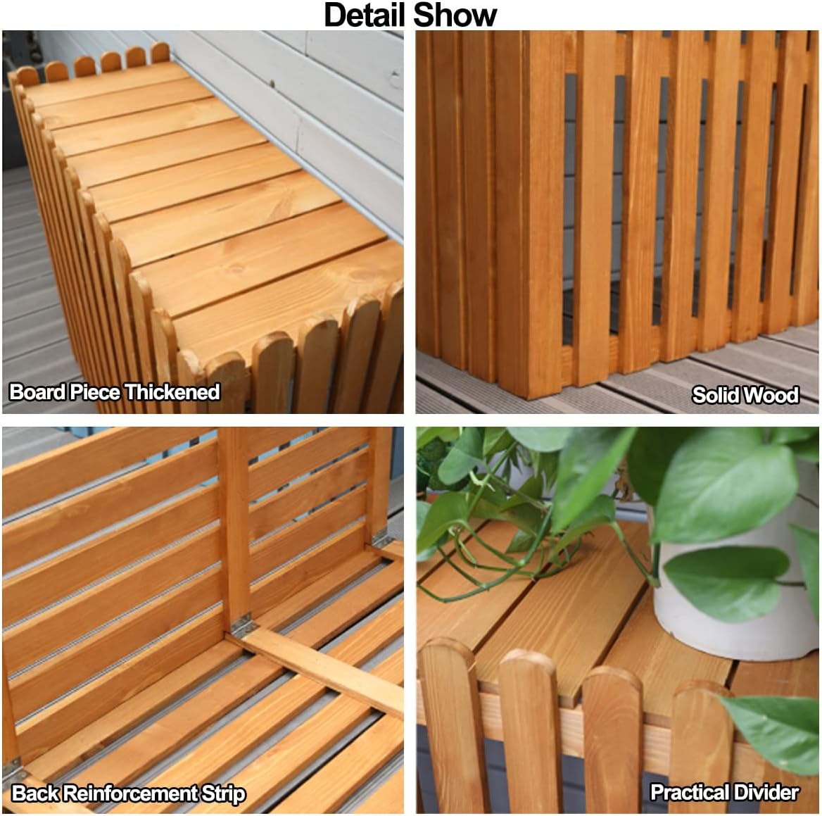  Housse De Protection Pour Climatiseur Extérieur En Bois, Cadre Extérieur, Support De Présentation Pour Plantes, écran De Confidentialité Décoratif, Santé Environnementale, étanche à L'eau Et