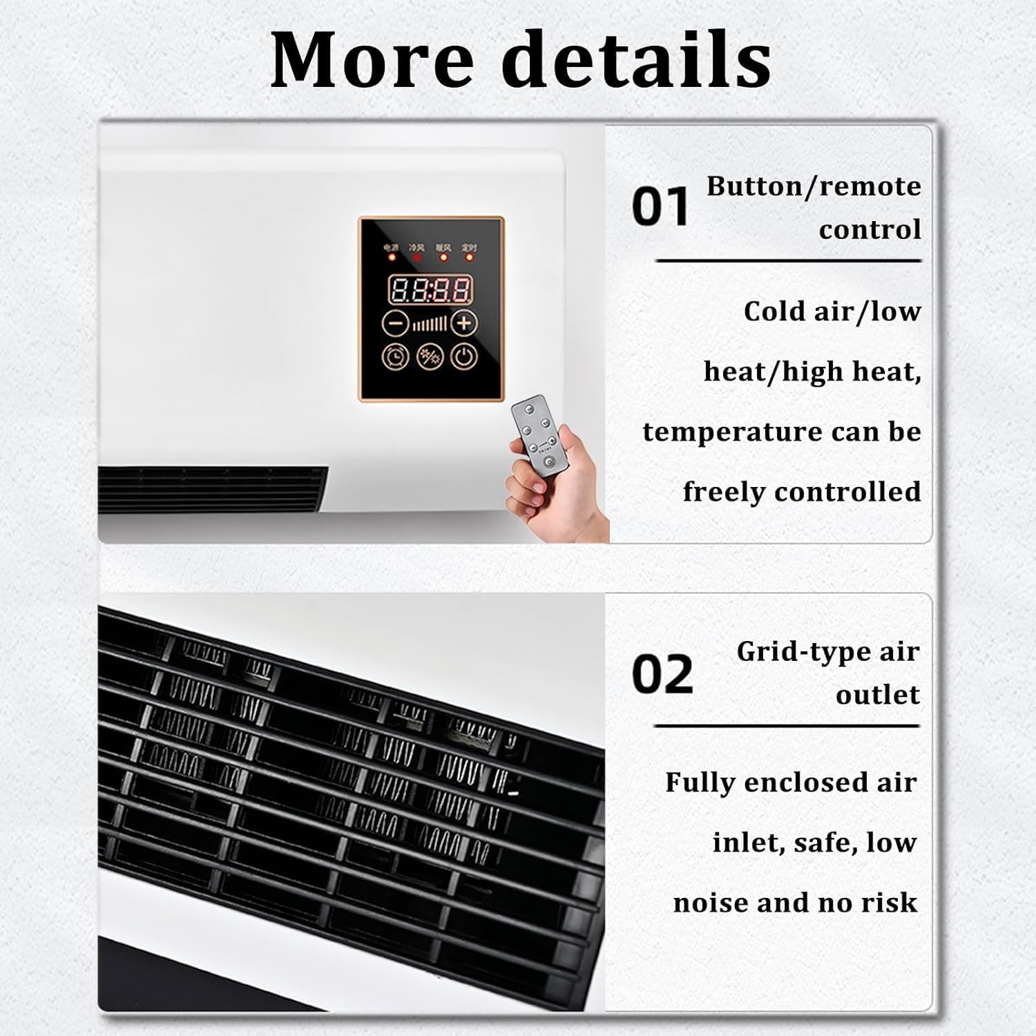  Mini Unité De Climatisation Murale, Climatiseur Portable Silencieux De 3500W Pour Le Bureau à Domicile, Chaleur Froide Rapide Avec Minuterie, Système De Refroidissement à économie D'énergie Facile D'i
