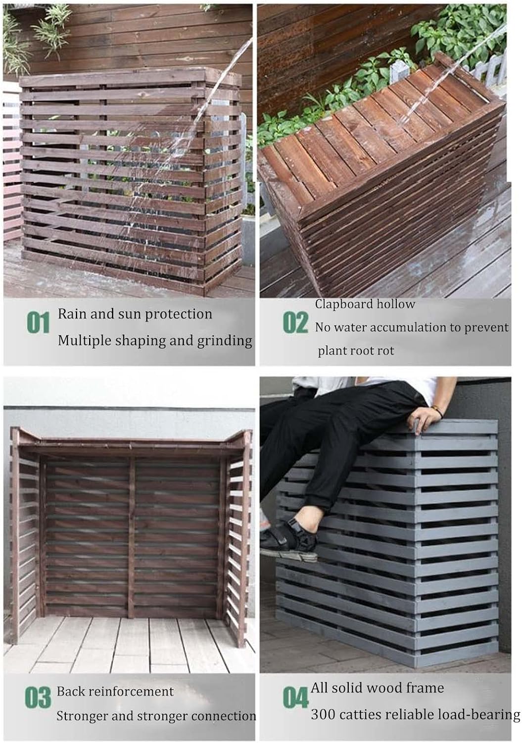  Housse Pour Unité De Climatisation Extérieure – Obturateur Décoratif Résistant Aux Intempéries Pour Climatiseurs Centraux – Dissimule élégamment Votre Unité De Climatisation Extérieure