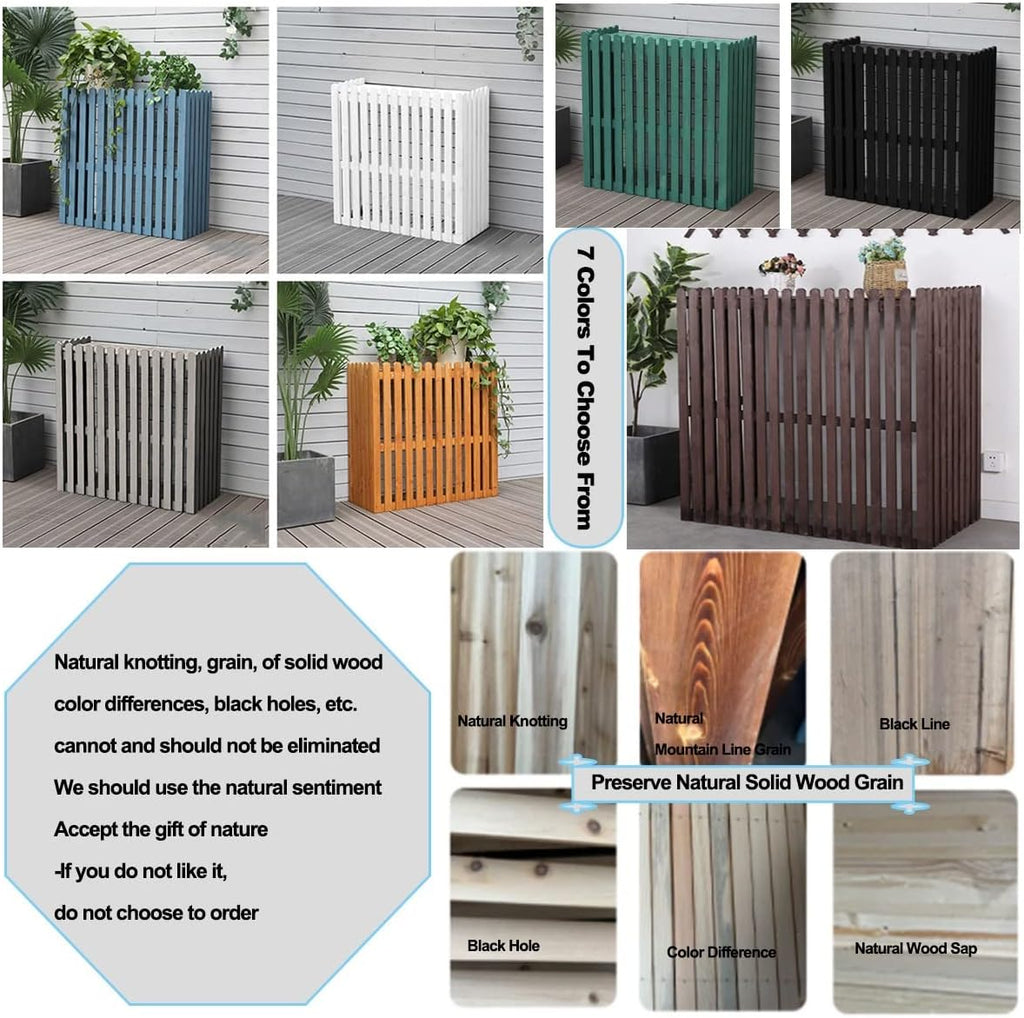  Housse De Protection Pour Climatiseur Extérieur En Bois, Cadre Extérieur, Support De Présentation Pour Plantes, écran De Confidentialité Décoratif, Santé Environnementale, étanche à L'eau Et