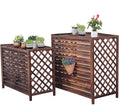  Étagère à Plantes De Balcon De Jardin Dissimulée Par Condenseur, Clôture De Climatiseur, Enceinte De Poubelle Extérieure, Couvercles De Climatiseur Pour Unités Extérieures, Grille En Bois Massif
