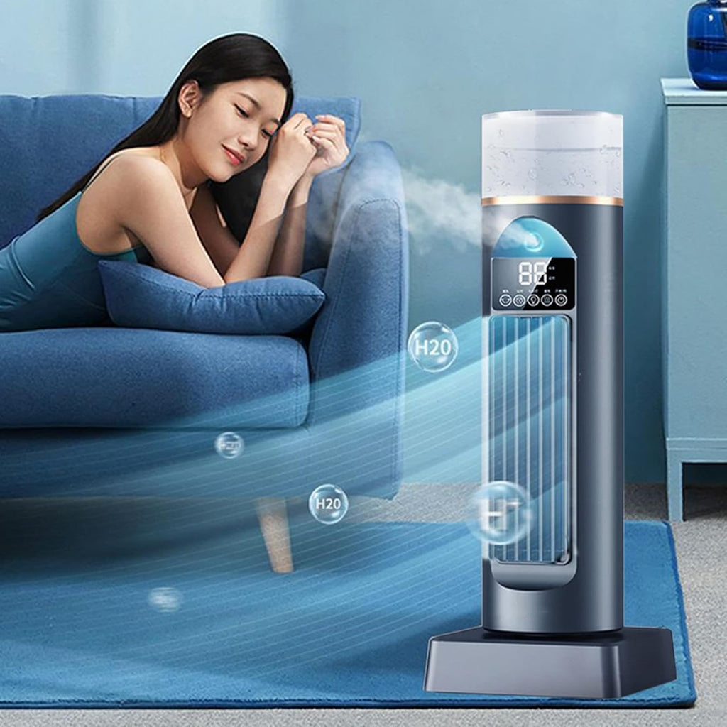 GENERIC Ventilateur De Climatisation Pour Chambre à Coucher | Refroidisseur Oscillant Silencieux à 6 Vitesses Avec Télécommande Et Réservoir D'eau, Minuterie De 6 Heures Pour La Maison, Le Bureau, Le