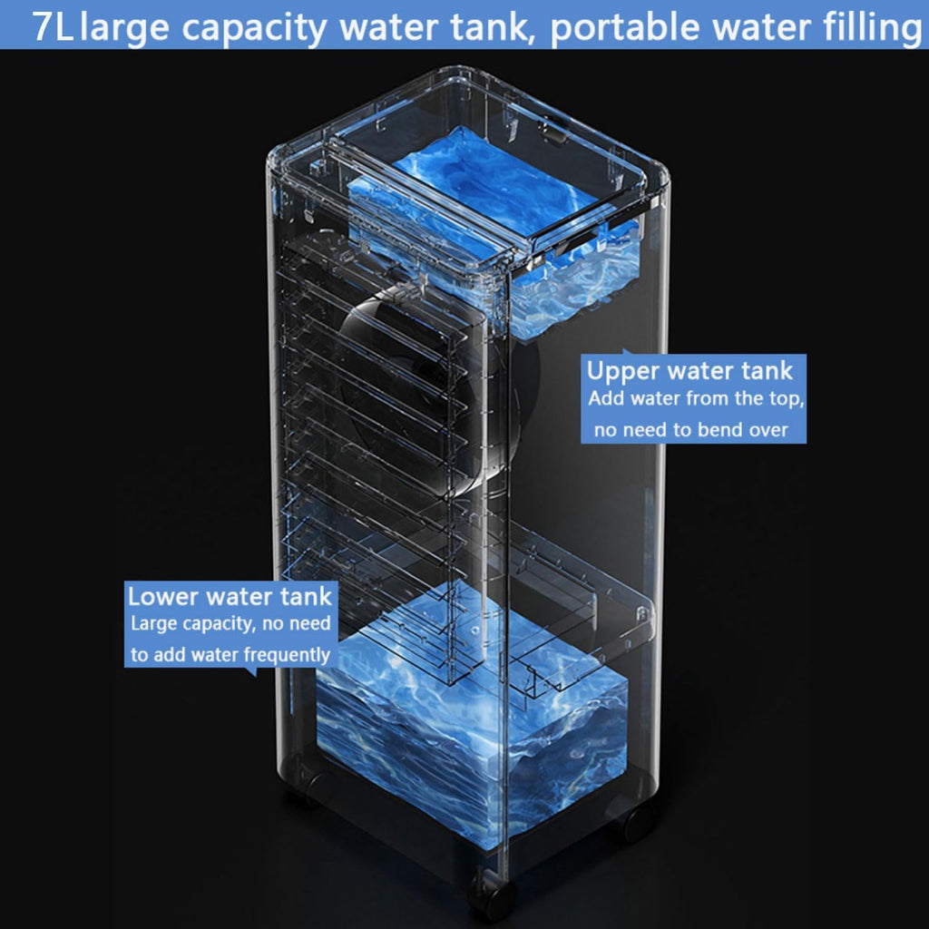  Climatiseur Portable 4 En 1, Chauffage, Refroidisseur D'air évaporatif Avec Humidificateur, Minuterie 12H, 3 Vitesses, Oscillation De 120 ° Pour La Maison Et Le Bureau, Aucun Tuyau Nécessaire