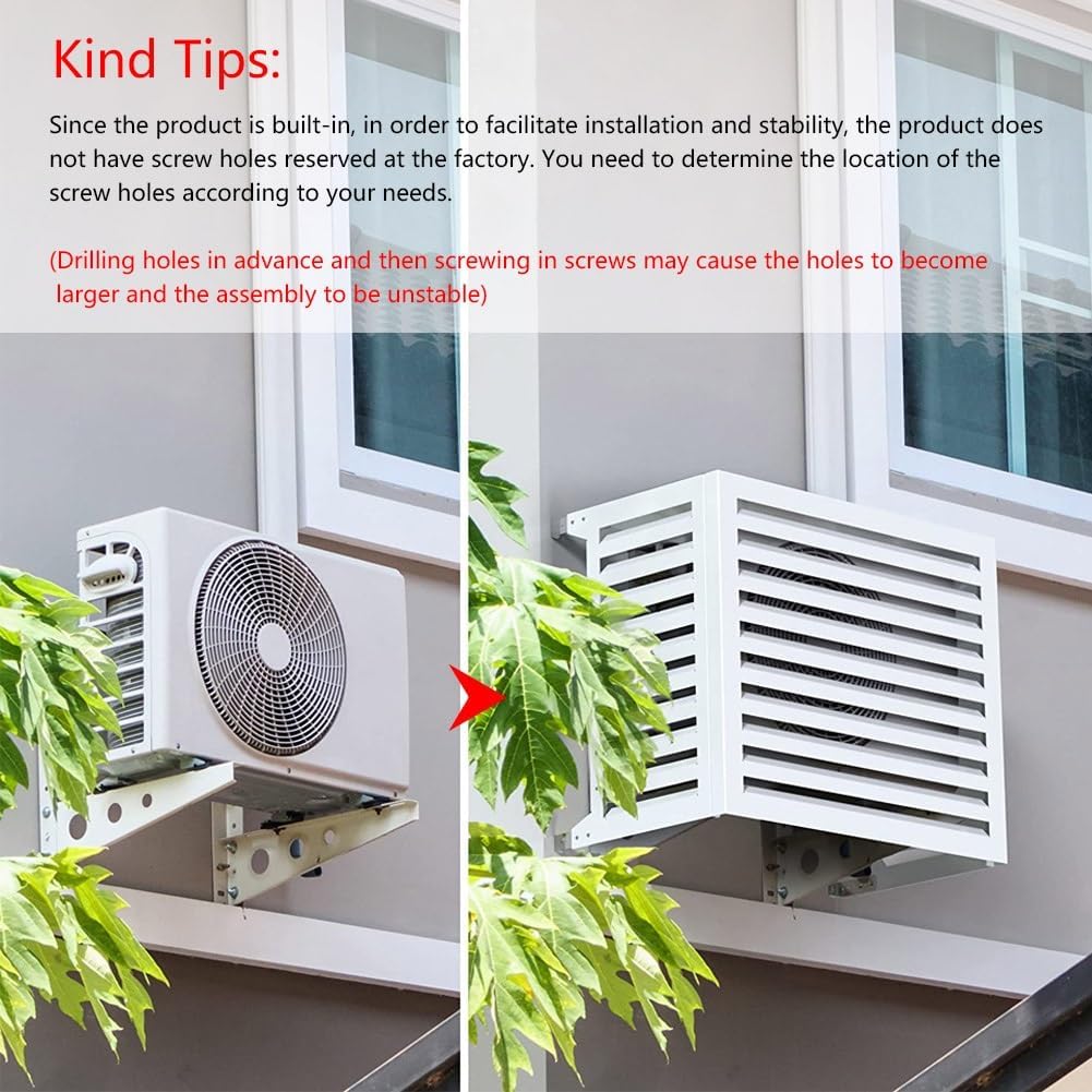 GENERIC Housse De Protection Décorative En Aluminium Pour Climatiseur Extérieur - Résistante Aux Intempéries - Marron - 27,9 Cm - Protection élégante Pour Toutes Les Saisons
