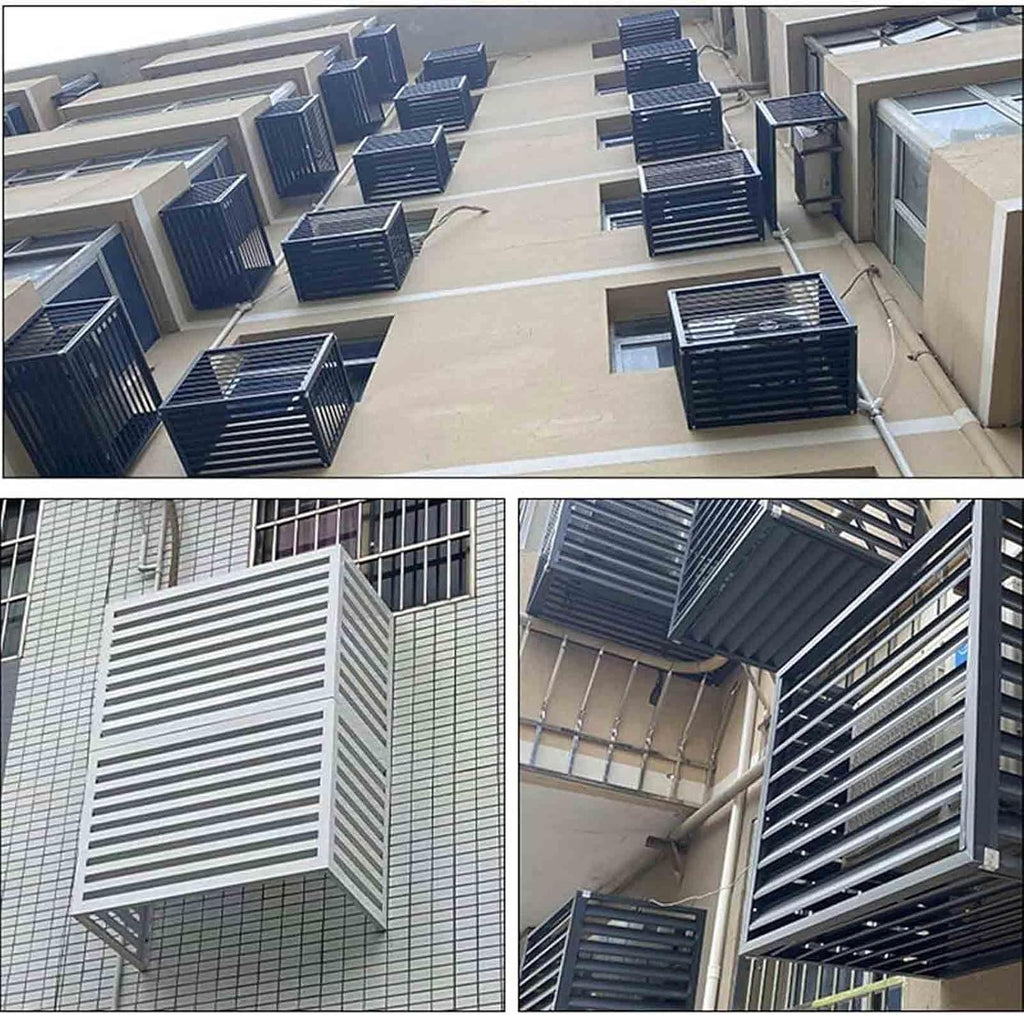 GENERIC Housse De Climatiseur D'extérieur Résistante Aux Intempéries - Barrière Décorative En Aluminium - Protection Contre Le Bruit Pour Climatiseurs - Protection Toutes Saisons